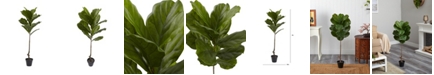 Nearly Natural 4' Fiddle Leaf UV-Resistant Indoor/Outdoor Tree 